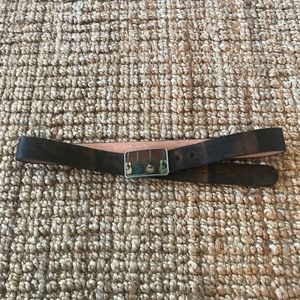 Brown Leather Belt with Artistic Buckle